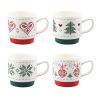 Набор из четырех кружек Knitted tale из коллекции New Year Essential, 380 мл, Tkano