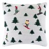 Подушка вязаная с новогодним рисунком Лыжники из коллекции New Year Essential, 45x45 см, Tkano