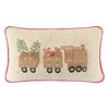 Подушка вязаная с новогодним рисунком Пряничный экспрессиз коллекции New Year Essential, 30х50 см, Tkano