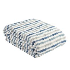 Покрывало из хлопка в полоску из коллекции Ethnic, 180х250 см, Tkano