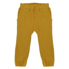 Штаны из хлопкового муслина горчичного цвета из коллекции Essential 5-6Y, Tkano