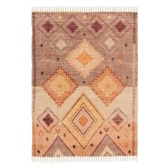 Ковер из хлопка с этническим орнаментом цвета лаванды из коллекции Ethnic, 160x230 см, Tkano