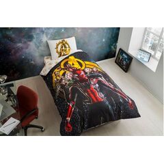Комплект подросткового постельного белья полутораспальный из ранфорса Avengers Infinity war темно-серого цвета, 160х220 см, TAC