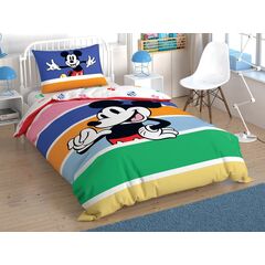 Комплект детского постельного белья полутораспальный из ранфорса MICKEY MOUSE RAINBOW, 160х220 см, TAC