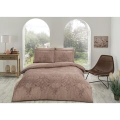 Комплект постельного белья двуспальный из сатина коричневого цвета DELUX Romanie, 200х220 см, TAC