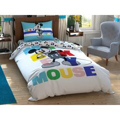 Комплект детского постельного белья полутораспальный из ранфорса MICKEY COLOUR FACE, 160х220 см, TAC