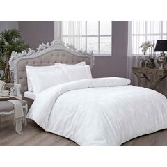 Комплект постельного белья двуспальный DIANA white LUX жаккард, 200х220 см, TAC