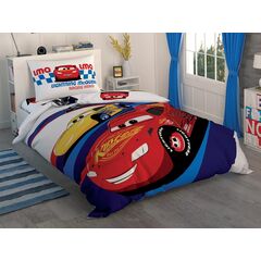 Комплект детского постельного белья полутораспальный из ранфорса CARS RACE, 160х220 см, TAC