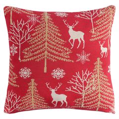 Подушка вязаная с новогодним рисунком Winter fairytale  из коллекции New Year Essential, 45х45 см, Tkano