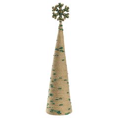 Декор новогодний Knitted Christmas из джута и гофрированного картона из коллекции New Year Essential, зеленый, Tkano