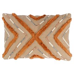 Подушка декоративная с бахромой и кантом Abstract play из коллекции Ethnic, 30х45 см, Tkano