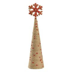 Декор новогодний Knitted Christmas из джута и гофрированного картона из коллекции New Year Essential, красный, Tkano