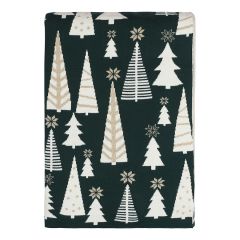 Плед из хлопка с новогодним рисунком Whitewood из коллекции New Year Essential, 130x180 см, Tkano