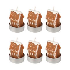 Набор декоративных свечей Gingerbread houses из коллекции New Year Essential, 6 шт., Tkano