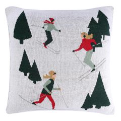 Подушка вязаная с новогодним рисунком Let's Ski из коллекции New Year Essential, 45x45 см, Tkano