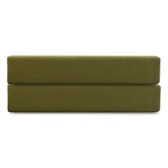 Простыня на резинке из премиального сатина оливкового цвета из коллекции Essential, 200х200х30 см, Tkano