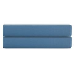 Простыня на резинке из премиального сатина джинсово-синего цвета из коллекции Essential,  180х200х30, Tkano