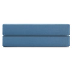 Простыня на резинке из премиального сатина джинсово-синего цвета из коллекции Essential,  160х200х30, Tkano