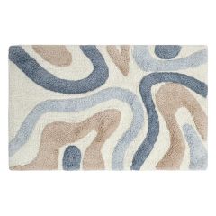 Коврик для ванной Flow серо-синего цвета из коллекции Ethnic, Tkano