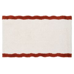 Коврик для ванной с кантом терракотового цвета из коллекции Trendy Ruffles, 50x80 см, Tkano