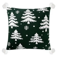 Подушка вязаная с новогодним рисунком Морозный Лес из коллекции New Year Essential, 45x45 см, Tkano