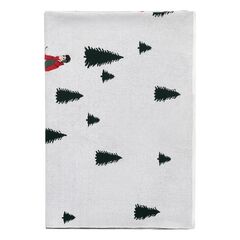 Плед вязаный с новогодним рисунком Лыжники из коллекции New Year Essential, 130х180 см, Tkano
