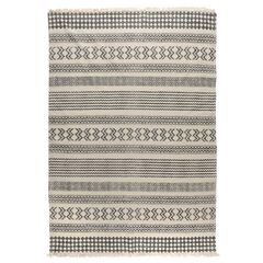 Ковер из хлопка с контрастным орнаментом и бахромой из коллекции Ethnic, 160х230 см, Tkano