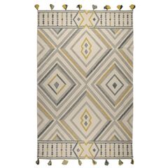 Ковер из хлопка с контрастным узором и кисточками из коллекции Ethnic, 200х300 см, Tkano