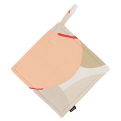 Прихватка из хлопка бежевого цвета с авторским принтом из коллекции Freak Fruit, 22х22 см, Tkano