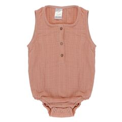 Боди из хлопкового муслина цвета пыльной розы из коллекции Essential 6-9M, Tkano