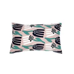 Чехол для подушки цвета пыльной розы с графичным принтом Lazy flower Cuts&Pieces, 30х50 см, Tkano