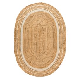 Ковер из джута овальный с вставками белого цвета из коллекции Ethnic, 200X300 см, Tkano
