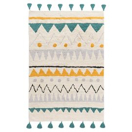 Ковер из хлопка с контрастным этническим орнаментом из коллекции Ethnic, 160x230 см, Tkano