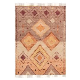 Ковер из хлопка с этническим орнаментом цвета лаванды из коллекции Ethnic, 120х180 см, Tkano