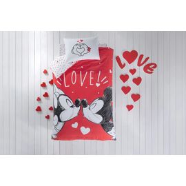 Комплект детского постельного белья полутораспальный из ранфорса MINNIE&MICKEY LOVELY, 160х220 см, TAC