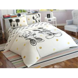 Комплект детского постельного белья двуспальный из ранфорса MINNIE&MICKEY GLITTER, 200х220 см, TAC