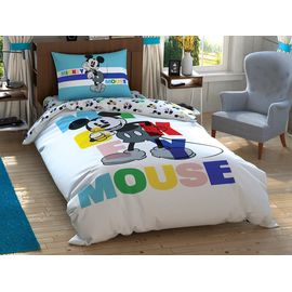 Комплект детского постельного белья полутораспальный из ранфорса MICKEY COLOUR FACE, 160х220 см, TAC