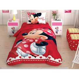 Комплект детского постельного белья полутораспальный из ранфорса Minnie Lovely Glitter, 160х220 см, TAC