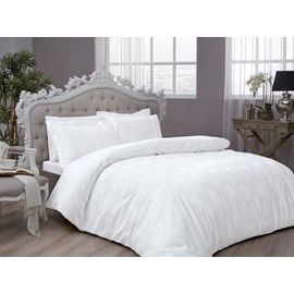 Комплект постельного белья двуспальный DIANA white LUX жаккард, 200х220 см, TAC