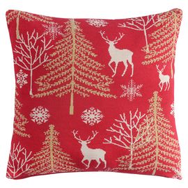 Подушка вязаная с новогодним рисунком Winter fairytale  из коллекции New Year Essential, 45х45 см, Tkano