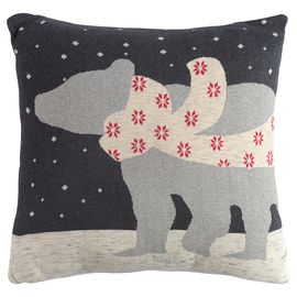 Подушка вязаная с новогодним рисунком Polar bear из коллекции New Year Essential, 45х45 см, Tkano