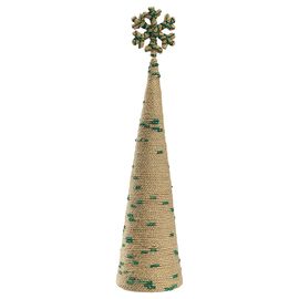 Декор новогодний Knitted Christmas из джута и гофрированного картона из коллекции New Year Essential, зеленый, Tkano