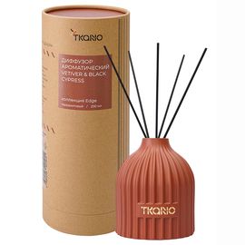 Диффузор ароматический Vetiver & Black cypress из коллекции Edge, 200 мл, терракотовый, Tkano