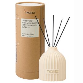 Диффузор ароматический Vetiver & Black cypress из коллекции Edge, 200 мл, бежевый, Tkano
