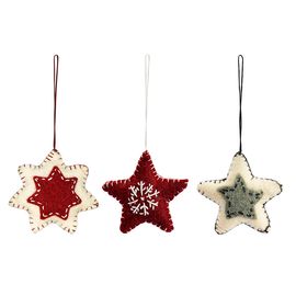 Набор елочных украшений из фетра Christmas stars из коллекции New Year Essential, 3 шт., Tkano