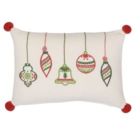 Подушка декоративная с вышивкой Christmas decorations из коллекции New Year Essential, 30х45 см, Tkano