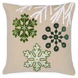 Подушка декоративная с вышивкой Snow flakes из коллекции New Year Essential, 45х45 см, Tkano