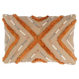 Подушка декоративная с бахромой и кантом Abstract play из коллекции Ethnic, 30х45 см, Tkano