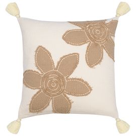 Подушка декоративная с аппликацией Flowers из коллекции Ethnic, 45х45 см, Tkano