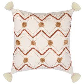 Подушка декоративная с кисточками и вышивкой Geometry из коллекции Ethnic, 45х45 см, Tkano